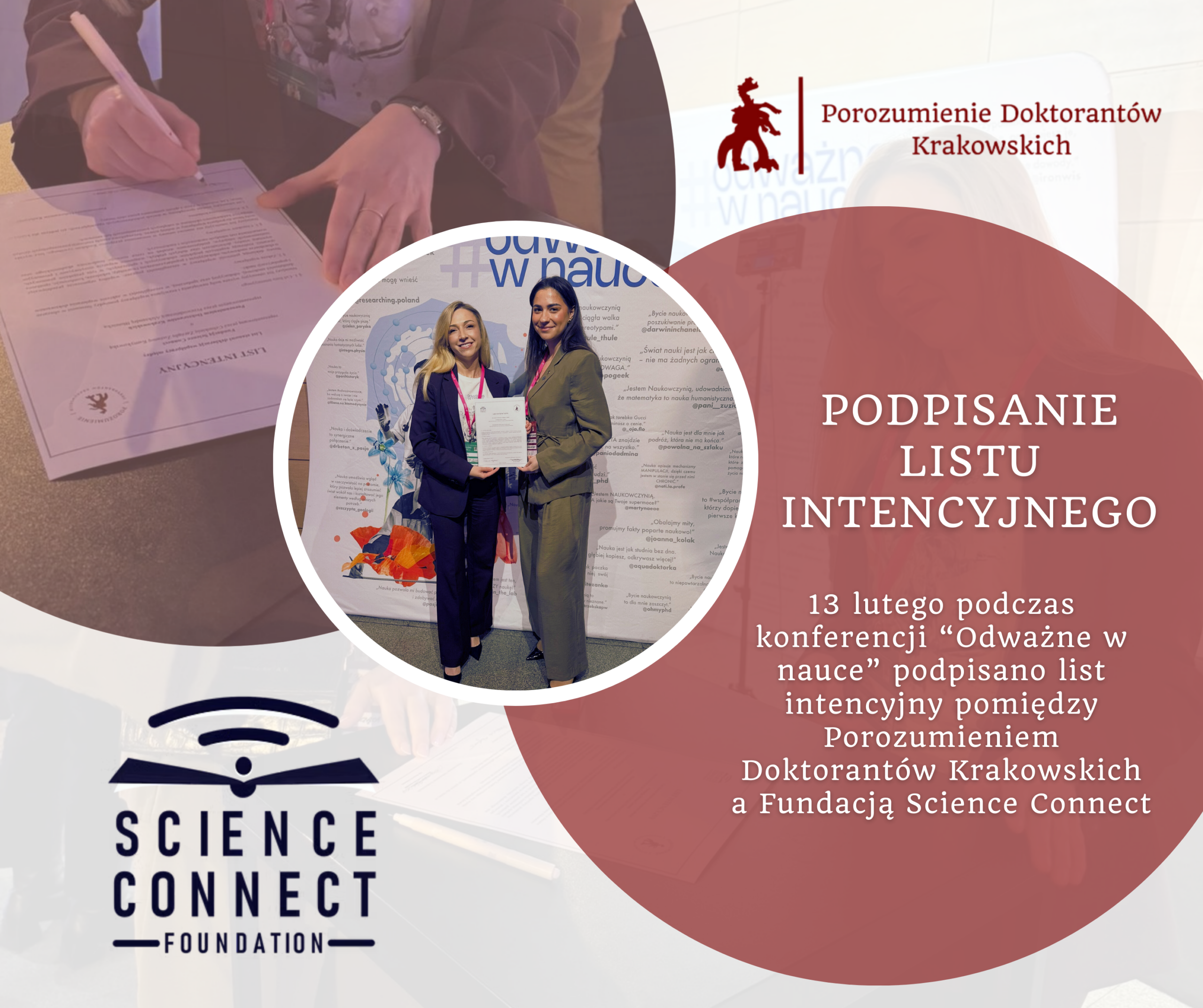 Współpraca z Fundacją Science Connect – podpisanie listu intencyjnego